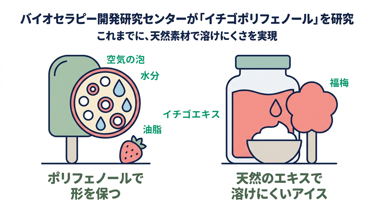 バイオセラピー開発研究センターが「イチゴポリフェノール」を研究