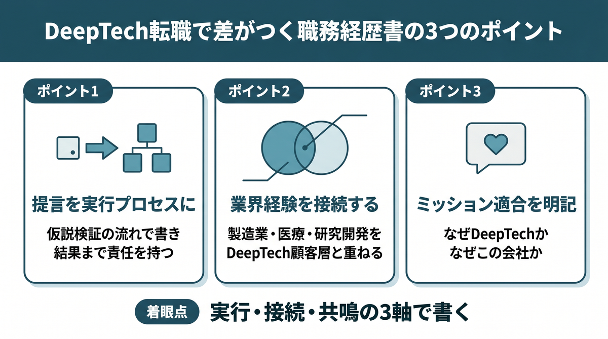 「提言した」から「実行・検証した結果○○になった」への書き方の転換