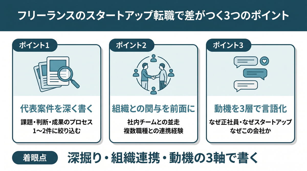スタートアップの採用担当がフリーランス出身者の職務経歴書で見る3つのポイント