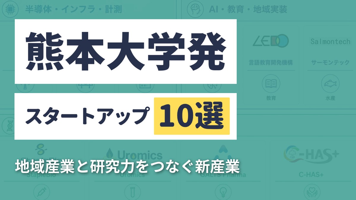 熊本大学発スタートアップ10選｜地域産業と研究力をつなぐ新産業