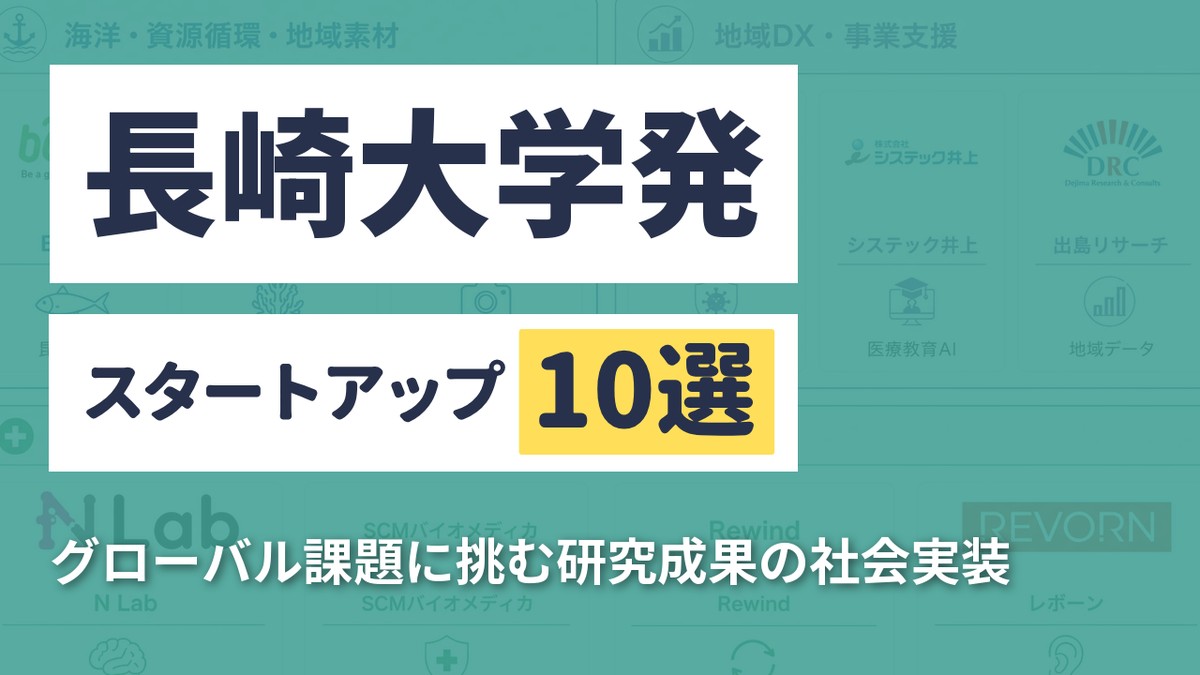 長崎大学発スタートアップ10選｜グローバル課題に挑む研究成果の社会実装