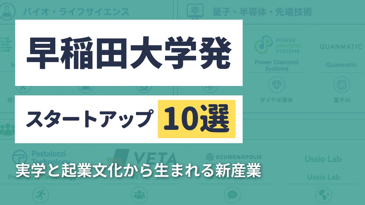 早稲田大学発スタートアップ10選｜実学と起業文化から生まれる新産業