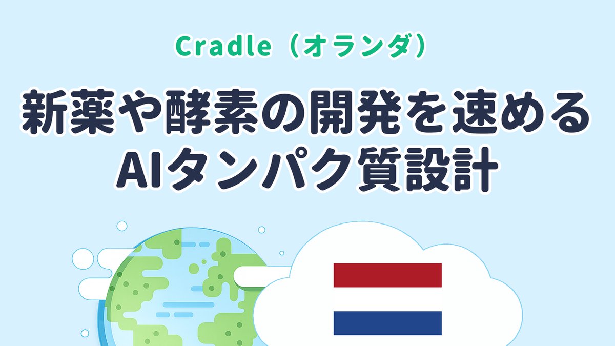 新薬や酵素の開発を速めるAIタンパク質設計を研究する Cradle（オランダ発）