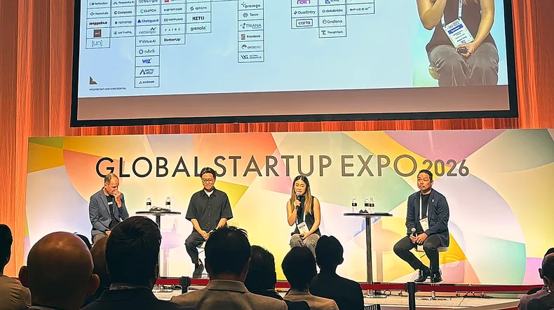 Global Startup EXPO 2026のセッション「日米間のアクセラ・VCの連携で、世界でスケールするスタートアップは創れるのか？」の会場