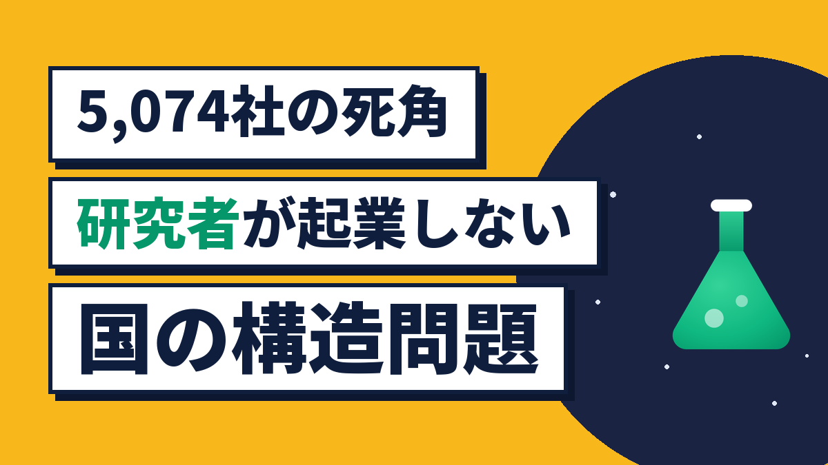 5,074社の死角｜「研究者が起業しない国」ニッポンの構造問題