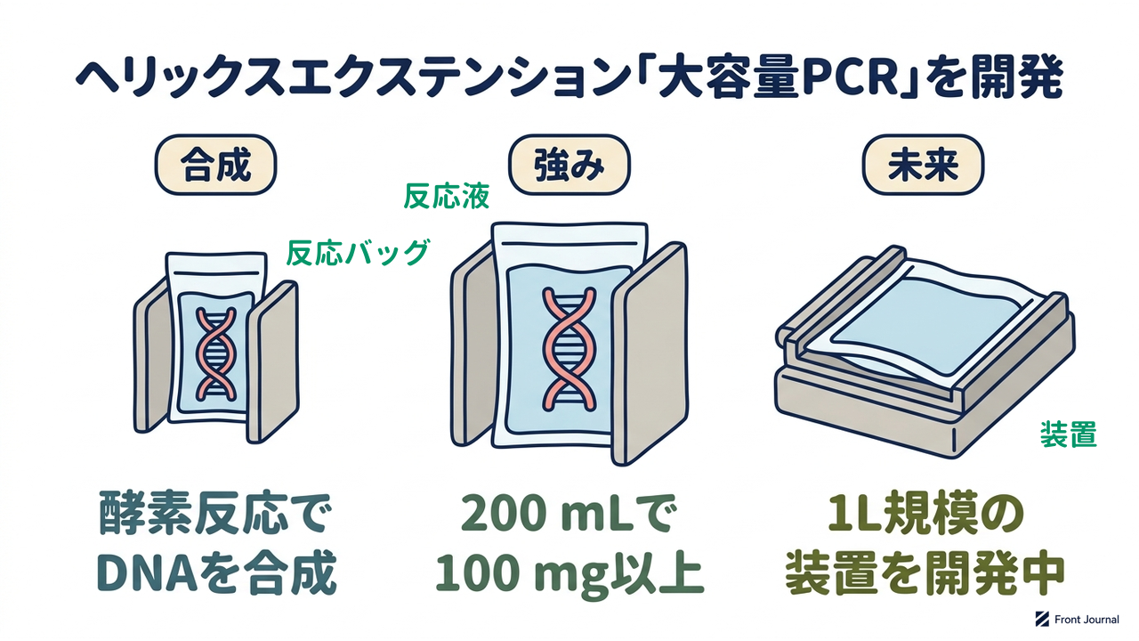 ヘリックスエクステンション「大容量PCR」を開発