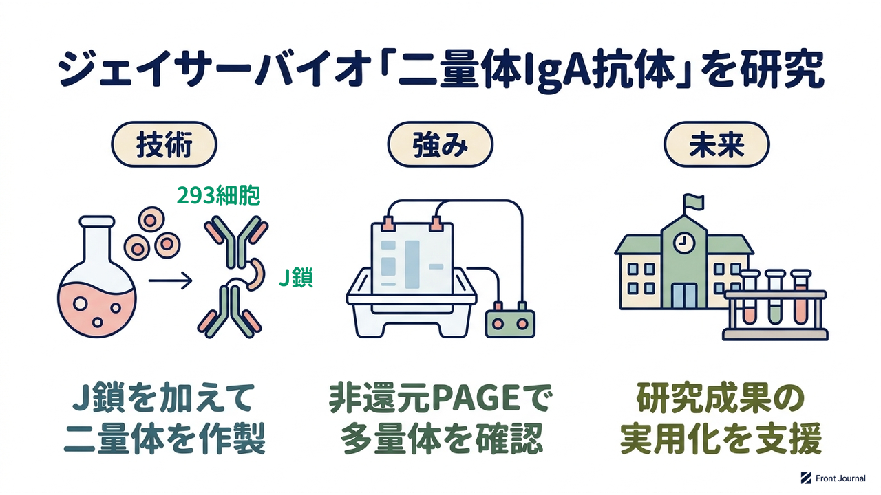 ジェイサーバイオ「二量体IgA抗体」を研究