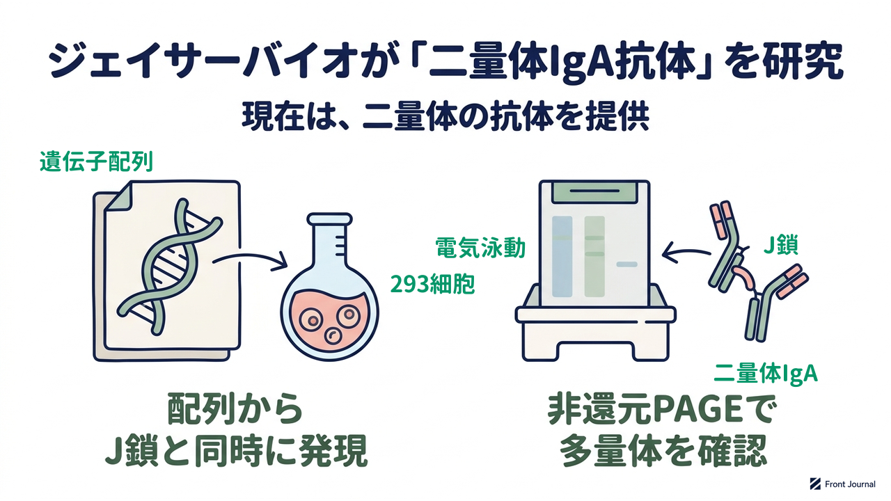 ジェイサーバイオが「二量体IgA抗体」を研究