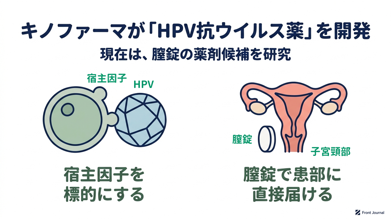 キノファーマが「HPV抗ウイルス薬」を開発
