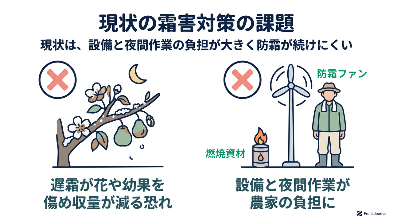 現状の霜害対策の課題
