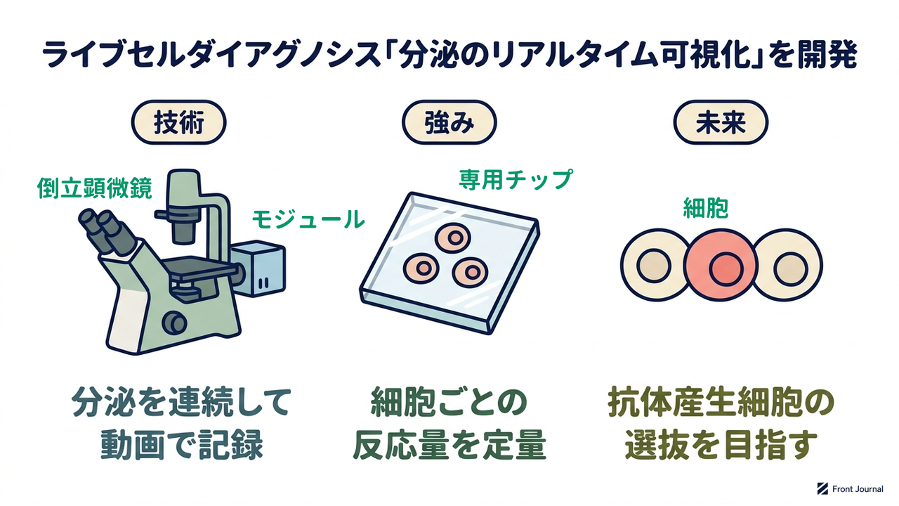 ライブセルダイアグノシス「分泌のリアルタイム可視化」を開発