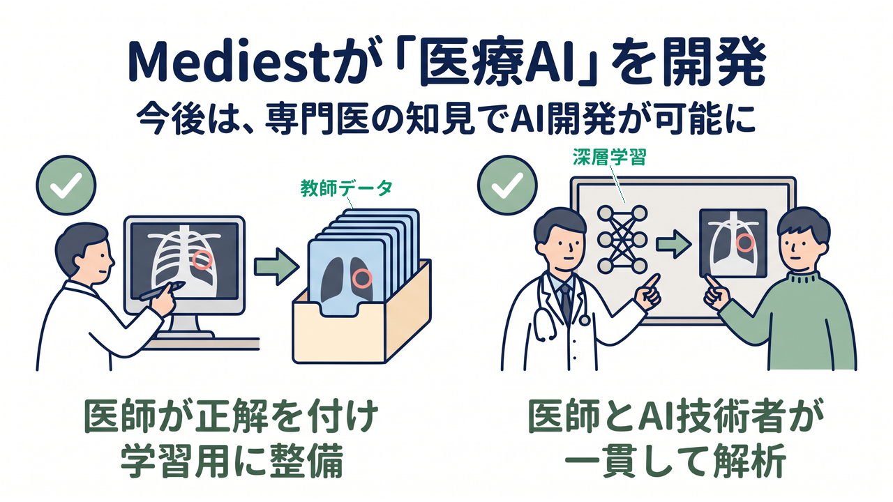 Mediestが「医療AI」を開発｜医師が正解を付け学習用に整備／医師とAI技術者が一貫して解析