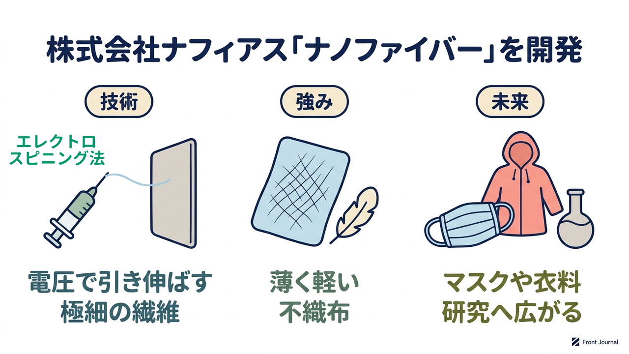 株式会社ナフィアス「ナノファイバー」を開発