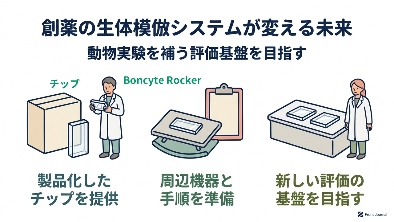 創薬の生体模倣システムが変える未来|動物実験を補う評価基盤を目指す/製品化したチップを提供/周辺機器と手順を準備/新しい評価の基盤を目指す