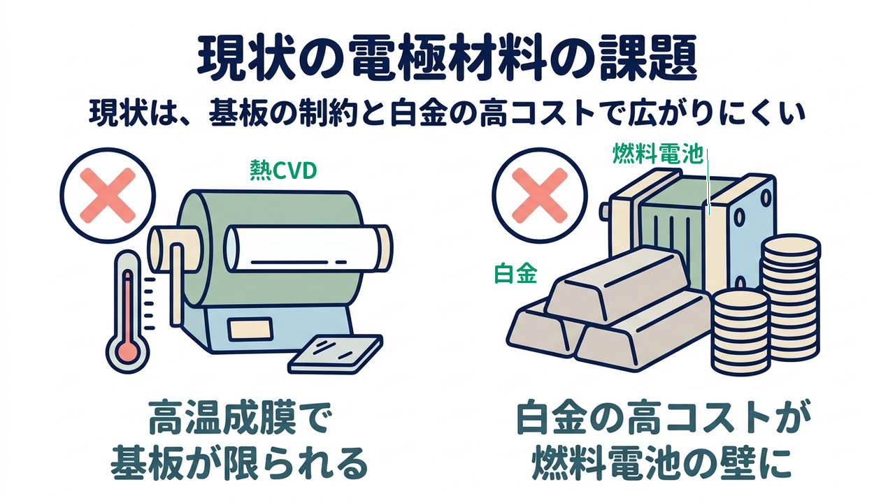 現状の電極材料の課題