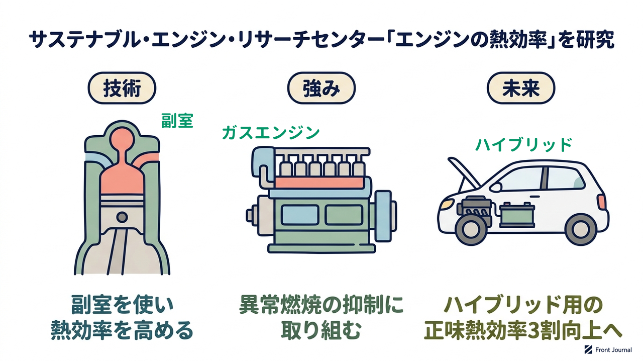 サステナブル・エンジン・リサーチセンター「エンジンの熱効率」を研究