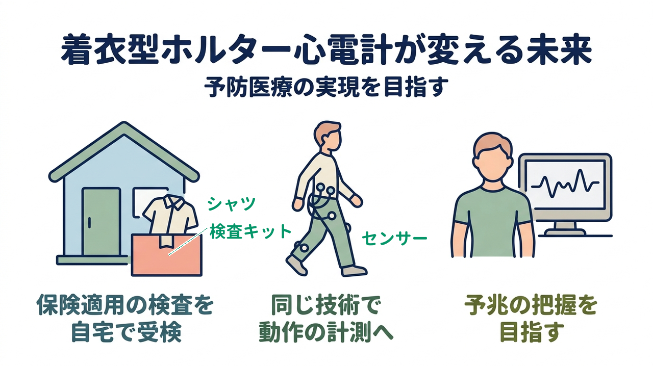 着衣型ホルター心電計が変える未来｜自宅で受ける心電図検査／動作の計測への展開／予防医療の実現を目指す