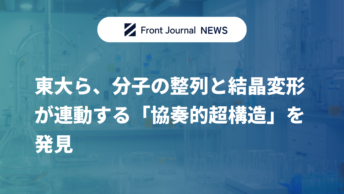 東大ら、分子の整列と結晶変形が連動する「協奏的超構造」を発見