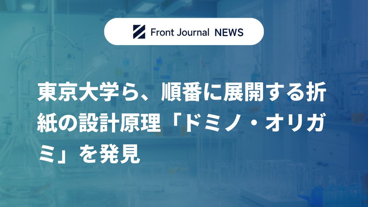 東京大学ら、順番に展開する折紙の設計原理「ドミノ・オリガミ」を発見