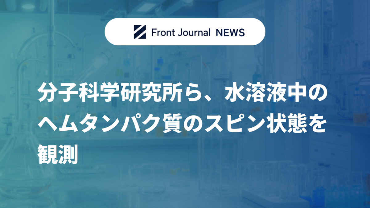 分子科学研究所ら、水溶液中のヘムタンパク質のスピン状態を観測