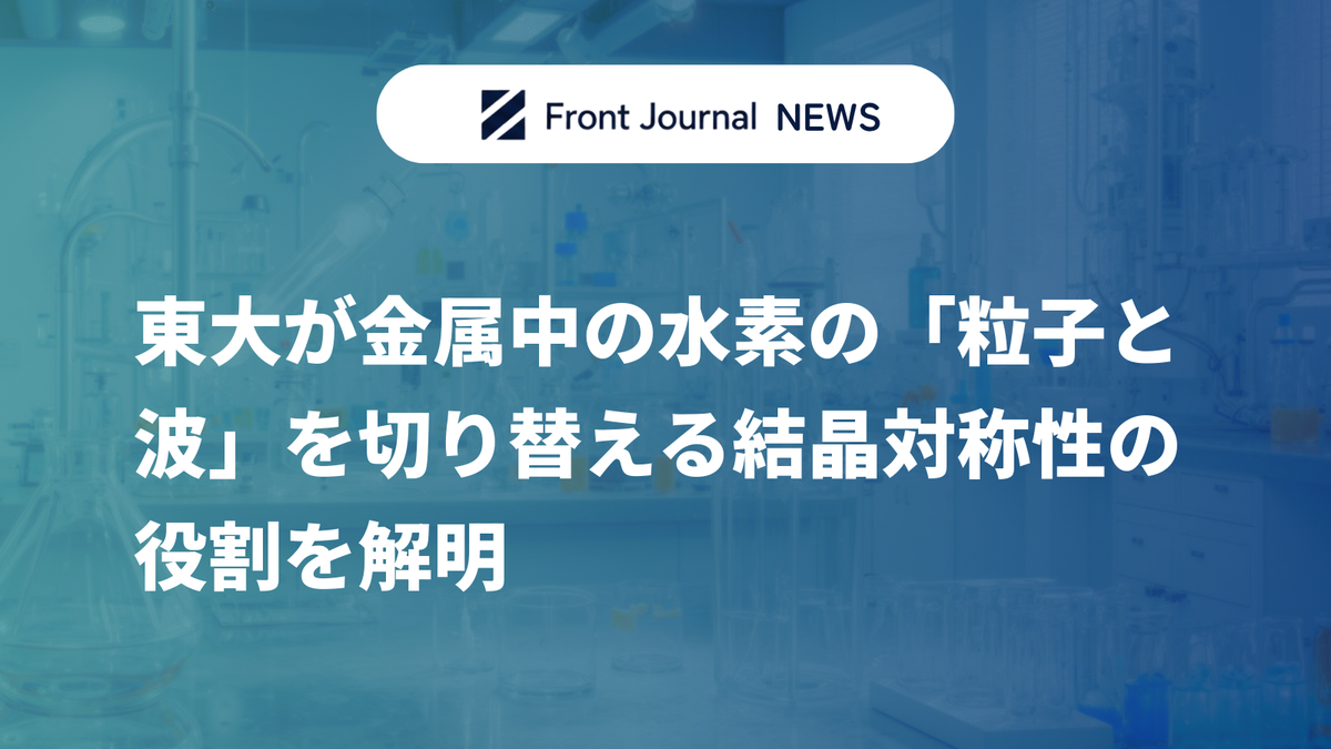 東大が金属中の水素の「粒子と波」を切り替える結晶対称性の役割を解明