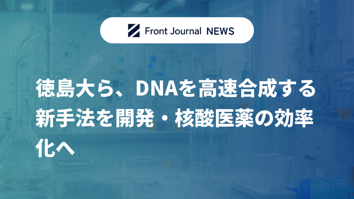 徳島大ら、DNAを高速合成する新手法を開発・核酸医薬の効率化へ