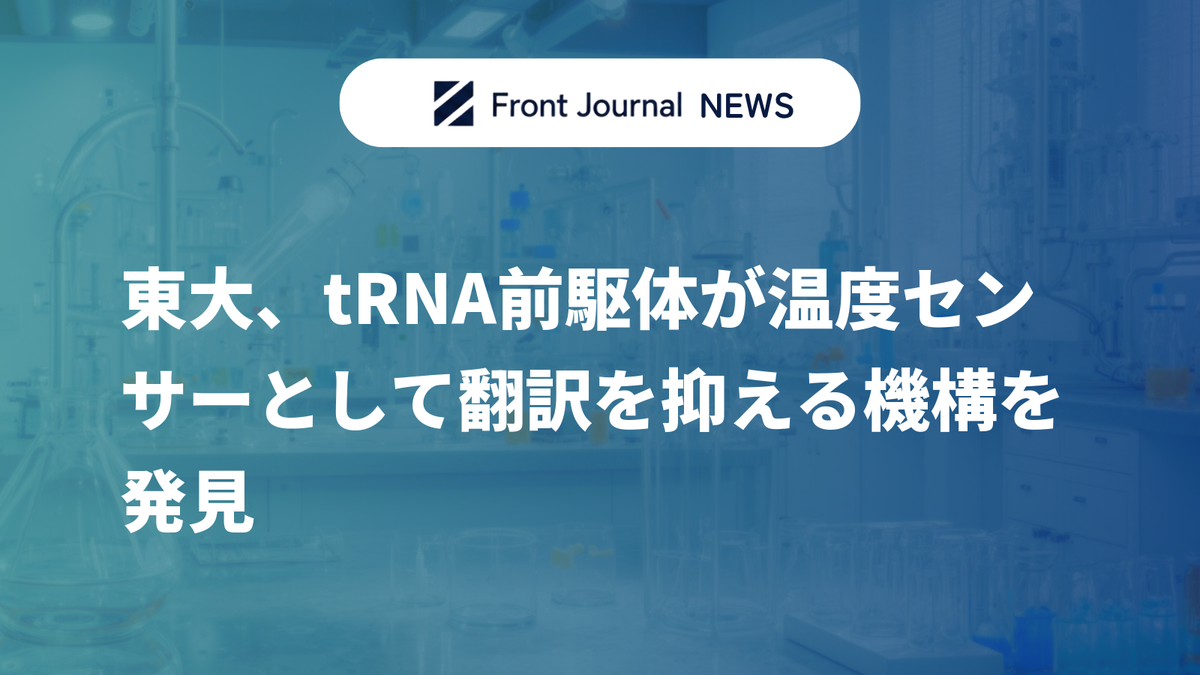 東大、tRNA前駆体が温度センサーとして翻訳を抑える機構を発見